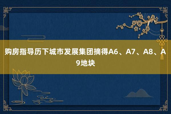 购房指导历下城市发展集团摘得A6、A7、A8、A9地块