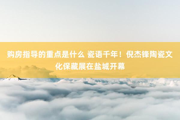 购房指导的重点是什么 瓷语千年！倪杰锋陶瓷文化保藏展在盐城开幕