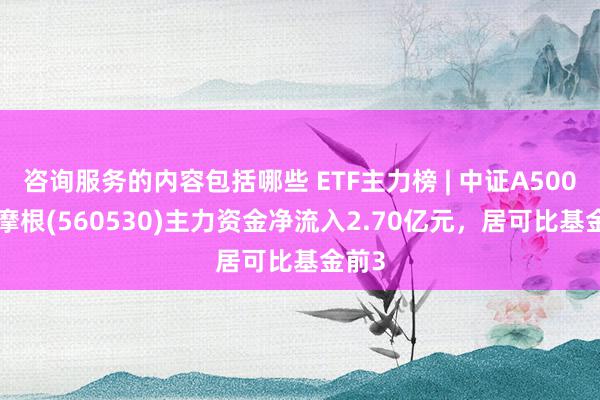 咨询服务的内容包括哪些 ETF主力榜 | 中证A500ETF摩根(560530)主力资金净流入2.70亿元，居可比基金前3