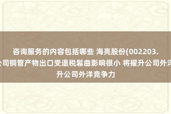 咨询服务的内容包括哪些 海亮股份(002203.SZ)：公司铜管产物出口受退税鬈曲影响很小 将擢升公司外洋竞争力