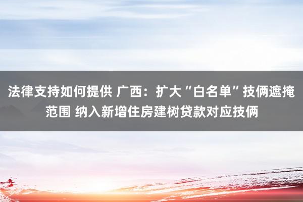 法律支持如何提供 广西：扩大“白名单”技俩遮掩范围 纳入新增住房建树贷款对应技俩