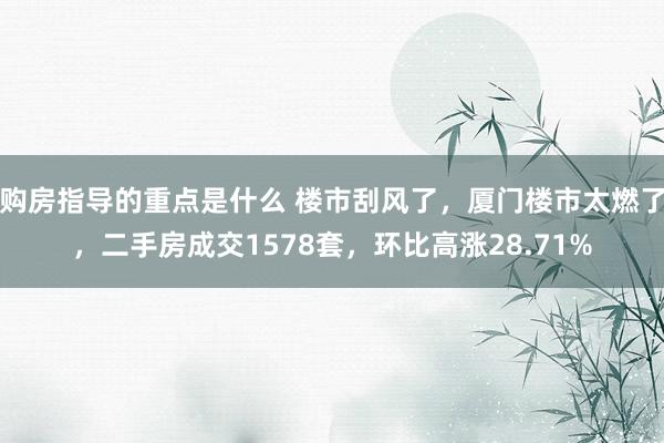 购房指导的重点是什么 楼市刮风了，厦门楼市太燃了，二手房成交1578套，环比高涨28.71%