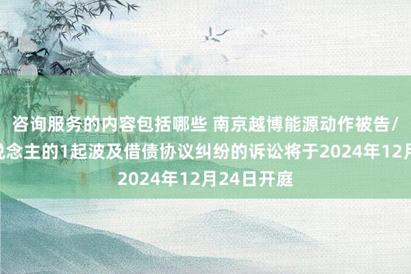 咨询服务的内容包括哪些 南京越博能源动作被告/被上诉东说念主的1起波及借债协议纠纷的诉讼将于2024年12月24日开庭