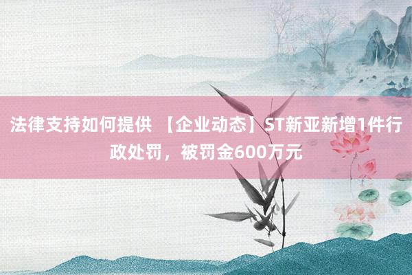 法律支持如何提供 【企业动态】ST新亚新增1件行政处罚，被罚金600万元