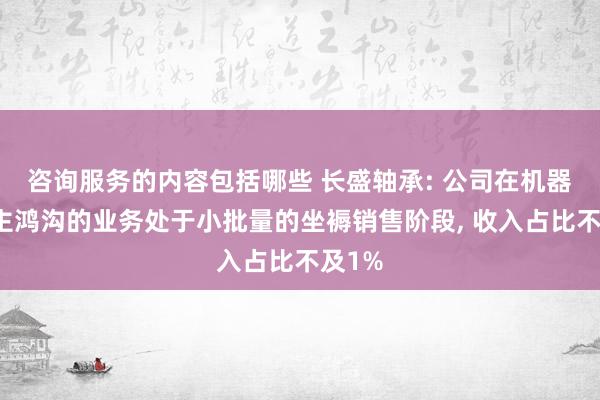 咨询服务的内容包括哪些 长盛轴承: 公司在机器东谈主鸿沟的业务处于小批量的坐褥销售阶段, 收入占比不及1%