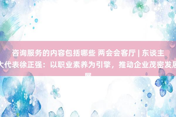 咨询服务的内容包括哪些 两会会客厅 | 东谈主大代表徐正强：以职业素养为引擎，推动企业茂密发展