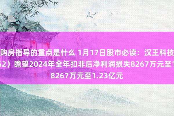 购房指导的重点是什么 1月17日股市必读：汉王科技（002362）瞻望2024年全年扣非后净利润损失8267万元至1.23亿元