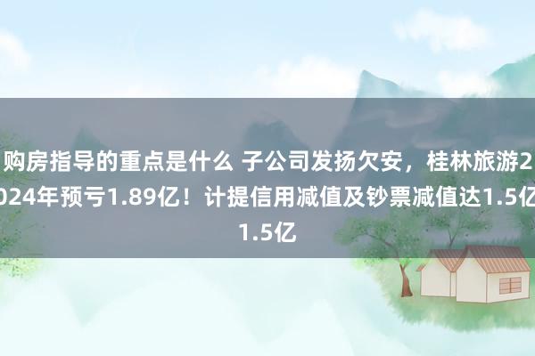 购房指导的重点是什么 子公司发扬欠安，桂林旅游2024年预亏1.89亿！计提信用减值及钞票减值达1.5亿