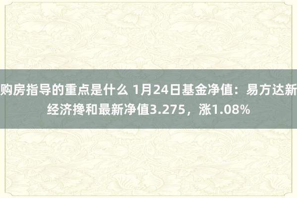 购房指导的重点是什么 1月24日基金净值：易方达新经济搀和最新净值3.275，涨1.08%