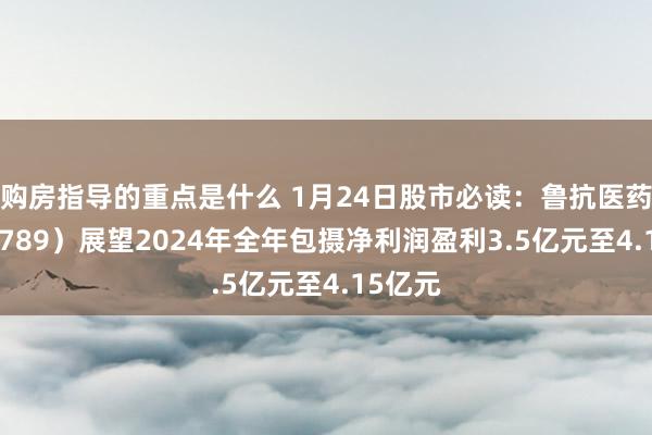 购房指导的重点是什么 1月24日股市必读：鲁抗医药（600789）展望2024年全年包摄净利润盈利3.5亿元至4.15亿元