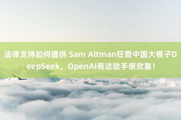 法律支持如何提供 Sam Altman狂赞中国大模子DeepSeek，OpenAI有这敌手很欣喜！