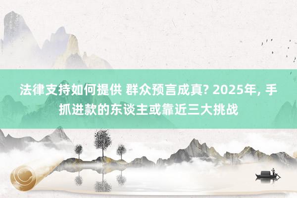 法律支持如何提供 群众预言成真? 2025年, 手抓进款的东谈主或靠近三大挑战