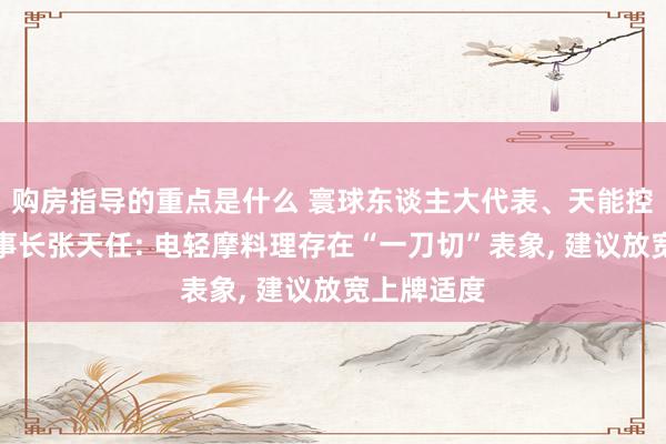 购房指导的重点是什么 寰球东谈主大代表、天能控股集团董事长张天任: 电轻摩料理存在“一刀切”表象, 建议放宽上牌适度