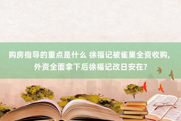 购房指导的重点是什么 徐福记被雀巢全资收购, 外资全面拿下后徐福记改日安在?