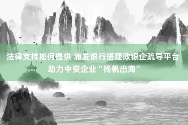 法律支持如何提供 浦发银行搭建政银企疏导平台 助力中资企业“扬帆出海”